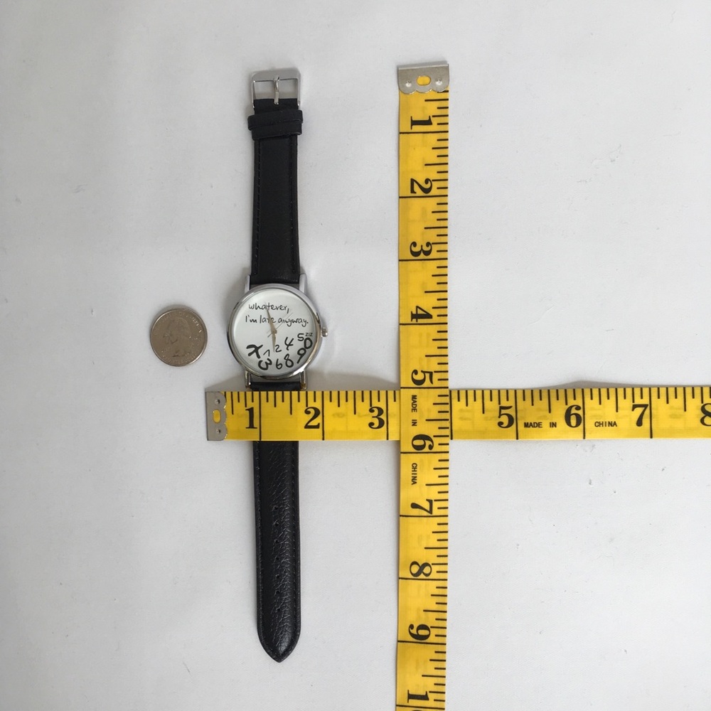 Watch Women’s Novelty  I’m Late Phrase Watch NEW Statement Quartz Watch - Picture 5 of 8